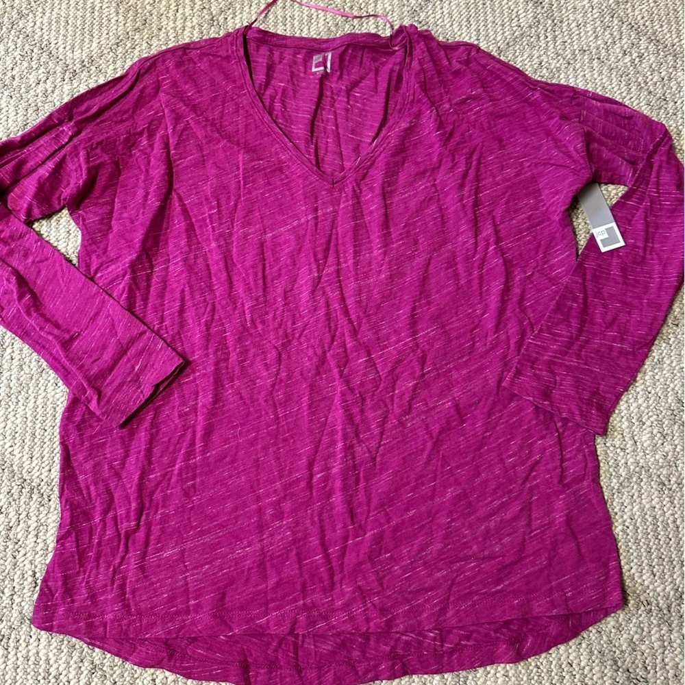 Women's Purple V-Neck Top